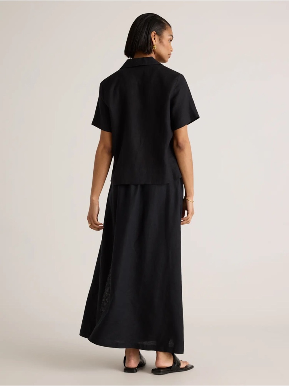Quince NWOT Sz L 100% European Linen Maxi Skirt w/ Side Slit and Pockets - Picture 4 of 4